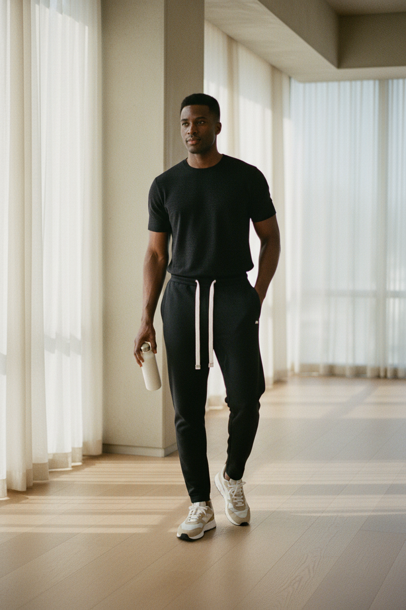 Men's black athleisure
